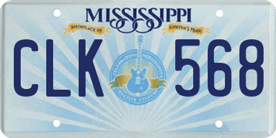 MS license plate CLK568