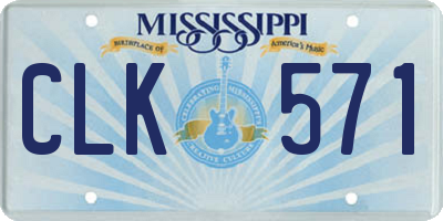 MS license plate CLK571