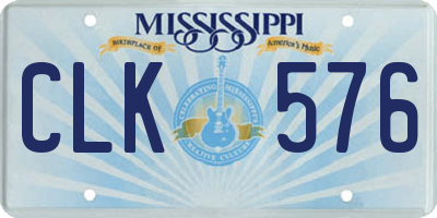 MS license plate CLK576