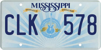MS license plate CLK578