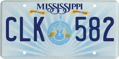 MS license plate CLK582