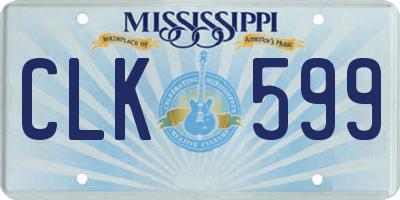 MS license plate CLK599