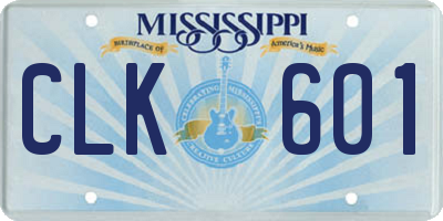 MS license plate CLK601