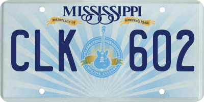 MS license plate CLK602