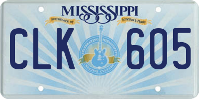 MS license plate CLK605