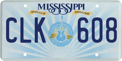 MS license plate CLK608