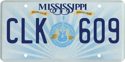 MS license plate CLK609