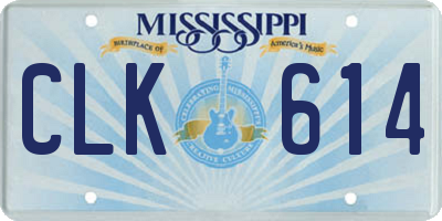 MS license plate CLK614