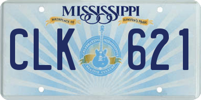 MS license plate CLK621
