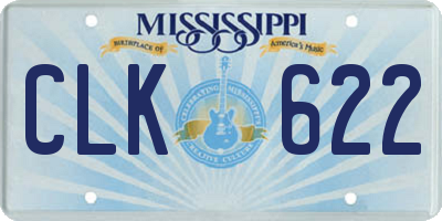 MS license plate CLK622