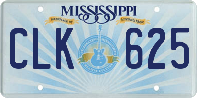 MS license plate CLK625