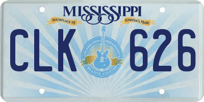 MS license plate CLK626