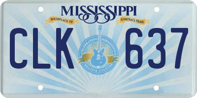MS license plate CLK637