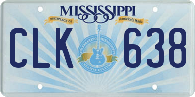 MS license plate CLK638