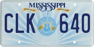 MS license plate CLK640