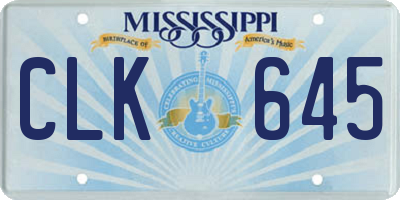 MS license plate CLK645