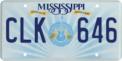 MS license plate CLK646