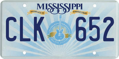 MS license plate CLK652
