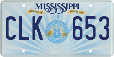 MS license plate CLK653