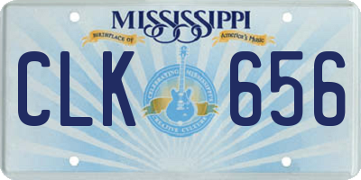 MS license plate CLK656