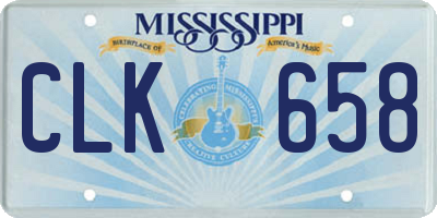 MS license plate CLK658