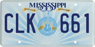 MS license plate CLK661