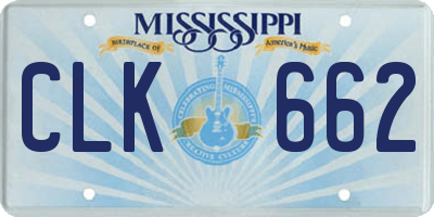 MS license plate CLK662
