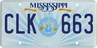 MS license plate CLK663