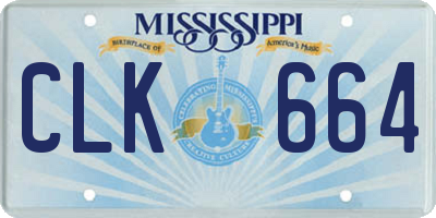 MS license plate CLK664