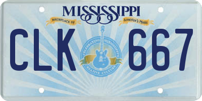 MS license plate CLK667