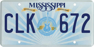 MS license plate CLK672