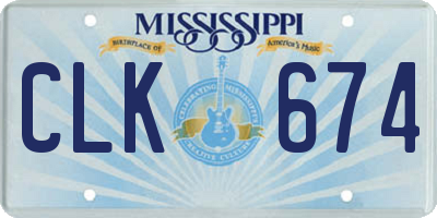 MS license plate CLK674