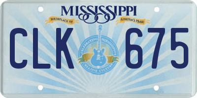 MS license plate CLK675