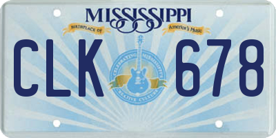 MS license plate CLK678