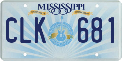 MS license plate CLK681