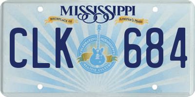 MS license plate CLK684