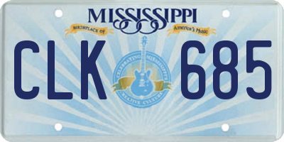 MS license plate CLK685