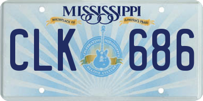 MS license plate CLK686