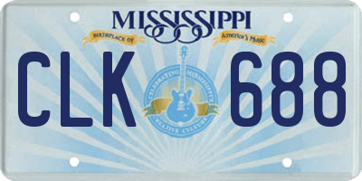 MS license plate CLK688