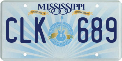 MS license plate CLK689