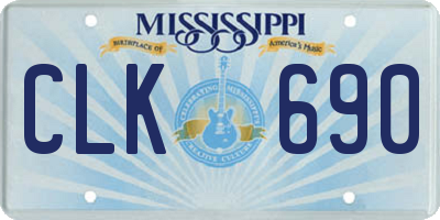 MS license plate CLK690