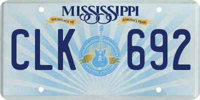 MS license plate CLK692