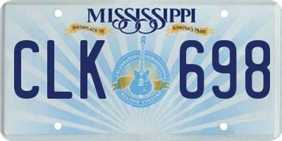 MS license plate CLK698