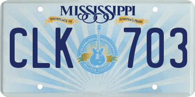 MS license plate CLK703