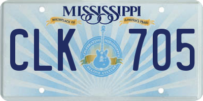 MS license plate CLK705