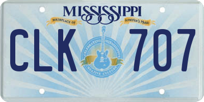 MS license plate CLK707