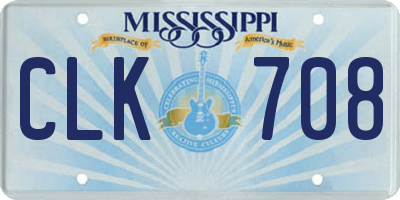 MS license plate CLK708