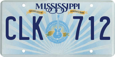 MS license plate CLK712