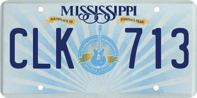 MS license plate CLK713