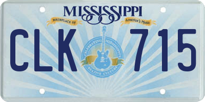 MS license plate CLK715